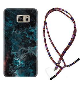 Samsung S7 Edge S20 Fe Plus Ultra S21 S22 Kılıf Boyun Asklı Rasta Silikon Colorful Abstract 1384