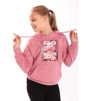 Toontoy Kız Çocuk Baskılı Sweatshirt (Gül Kurusu)