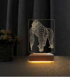 Goril Tasarımlı Lamba Kişiye Özel İsimli 3d Led Masa Lambası Doğum Günü Hediyesi Lamba
