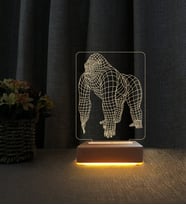 Goril Tasarımlı Lamba Kişiye Özel İsimli 3d Led Masa Lambası Doğum Günü Hediyesi Lamba