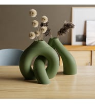 3D Baskı Interlocking Vazo - İç İçe Geçen Dekoratif Vazo-Yeşil