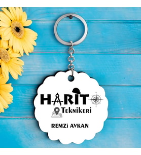 Harita Teknikerlerine Özel İsimli Anahtarlık