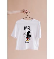 Mickey Mouse Sevgili Çift Tasarımlı Tişört Kişiye Özel ( Unisex - Büyük - Çocuk )