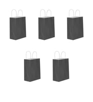 Büküm Saplı Kraft Kağıt Karton Hediyelik Çanta Poşet Torba - Siyah - 25x31 Cm. - 5 Adetlik 1 Paket