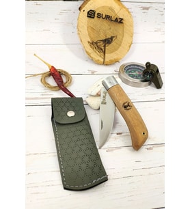 İsme Özel Geyik Motif İşelemeli Outdoor Kamp Çakı Katlanır Bıçak Deri Kılıf