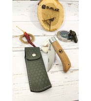 İsme Özel Geyik Motif İşelemeli Outdoor Kamp Çakı Katlanır Bıçak Deri Kılıf