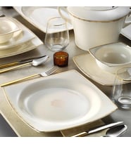 Kütahya Porselen Bone Mare 62 Parça 1139721 Desenli Yemek Takımı