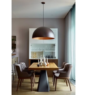 RİOLİGHT MODERN SİYAH İÇİ BAKIR TEKLİ METAL SARKIT AVİZE ÇAP:30CM