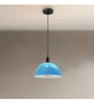 RİOLİGHT MODERN,VİNTAGE,RETRO,RUSTİK AÇIK MAVİ 1XE27 DUYLU METAL TEKLİ SARKIT AVİZE ÇAP:30CM
