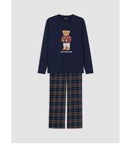 LC WAIKIKI Lacivert Ayı Teddy Baskılı Erkek Pijama Takımı