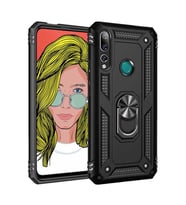 Huawei Y9 Prime 2019 Kılıf Metal For Car Yüzüklü Standlı Military Ring Serisi (Siyah)