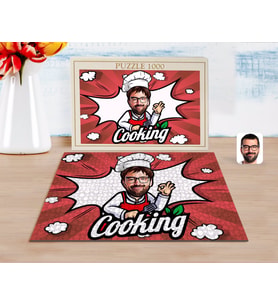 BK Gift Kişiye Özel Erkek Chef Karikatürlü 1000 Parça Profesyonel Puzzle-14