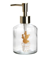 CAM SIVI SABUNLUK ALTIN İŞLEMELİ,KAKTÜS 2 DESEN 300ML 7,6X15,5CM