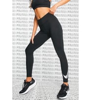 Nike Dri Fit Leggings Big Swoosh Black iki iç Cepli Toparlayıcı Tayt Siyah