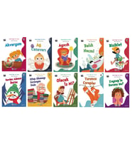 1.Sınıf Neşeli Öyküler Serisi (10 Kitap)+Kitap Okuma Not Defteri (Karışık)