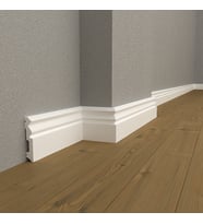 12 cm Beyaz Polimer Süpürgelik DSK-11915 (Tek Ebat 240 cm) Suya Darbeye Dayanıklı Süpürgelik (14'lü 33,6 m)