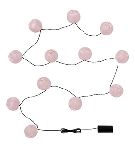 Aydınlatma zinciri, pembe, 12'li, pilli