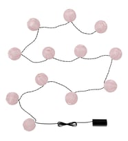 Aydınlatma zinciri, pembe, 12'li, pilli
