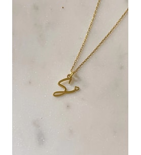Kişiye Özel 925 Ayar Gümüş Minimalist Harf Kolye (Gold)