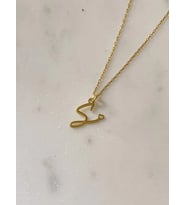 Kişiye Özel 925 Ayar Gümüş Minimalist Harf Kolye (Gold)