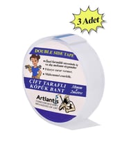 Çift Taraflı Bant Köpük Bant 38mm x 2mt 3 Adet Çerçeve Tablo Halı Yapıştırma Bandı İç Ve Dış Mekan Süper Güçlü Köpük Bant