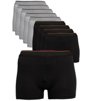 Erkek Siyah 2 Renk 10'lu Paket Likralı Pamuklu Boxer