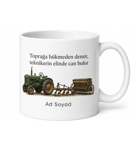 Tarım Makineleri Teknikeri Traktör Bakımı Pulluk Mibzer Kupa Bardak Hediye