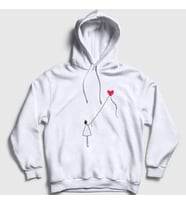 Presmono Unisex Beyaz Kite Girl Uçurtma Kapüşonlu Sweatshirt 288423tt