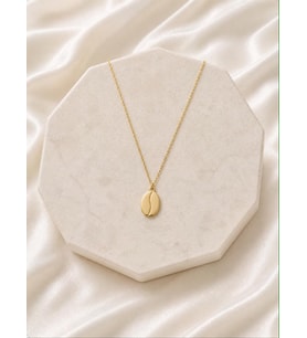 Kişiye Özel 925 Ayar Gümüş Tasarım Kahve Çekirdeği Model Kolye (Gold)