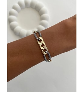 Özel Seri Zirkon Taşlı Gurmet Tasarım Gold & Gümüş Bileklik
