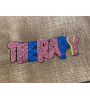 23x9 CM THERAPY YAZILI PUL PAYETLİÜTÜ İLE YAPIŞAN APLİKE ARMA YAMA