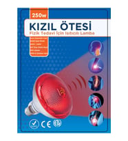 250W Kızılötesi (Infrared) Isıtıcılı Fizik Lambası (Kırmızı Işık) E27 (Kalın Duy)