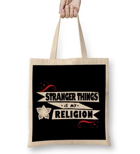 Stranger Things Is My Religion Bez Çanta Uzun Saplı
