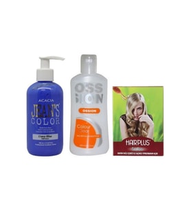 Saç Boyası Deli Mavi 250ml Ve Boya Temizleyici Ve Saç Açıcı
