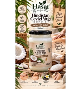 Hasat - Katı Hindistan Cevizi Yağı 330 ml (Soğuk Sıkım)
