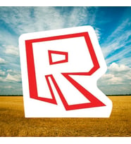 Ayaklı Pano Roblox Logosu Temalı 32x33 cm R harfi kırmızı Doğum Günü Masa Süsü Oda Dekoru