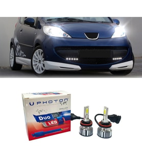 Peugeot 107 Led Xenon Uzun + Kısa Far Ampulü H4 Duo Yeni Seri Beyaz