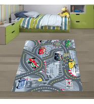 Otomobil Yarışı Racer Dijital Baskı Yıkanabilir Kaymaz Taban Çocuk Genç Odası Oyun Halısı (Çok Renkli)
