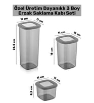 Özel Üretim Sağlıklı Dayanıklı Malzeme Tat Koku Geçirmez Esnek 3 Boy Gıda Erzak Saklama Kabı Seti