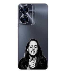 Realme C55 Uyumlu Lana Del Rey Desenli Şeffaf Telefon Kılıfı