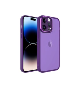 Apple iPhone 14 Pro Max Uyumlu Kılıf Kamera Korumalı Transparan Zore Post Kapak (Koyu Mor)