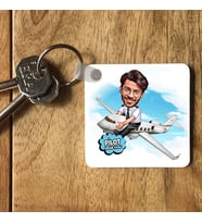 Kişiye Özel Pilota Hediye Karikatürlü Anahtarlık