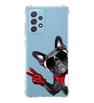 PrintiFy Samsung Galaxy A52 Uyumlu Köpek 2 Baskılı Şeffaf Köşe Korumalı Antişok Kılıf