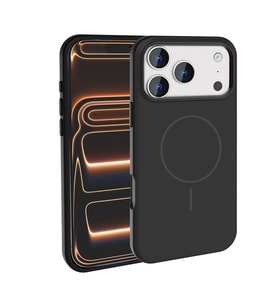 Apple iPhone 17 Pro Uyumlu Kılıf M-Safe Şarj Özellikli Metal Kamera Çerçeveli Zore Edi Silikon Kapak (Siyah)