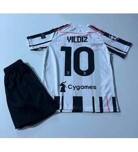 juventus Kenan Yıldız 2024/25 Yeni Sezon futbol çocuk forması 4’Lü Set (Beyaz)