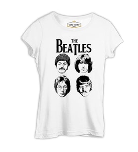 The Beatles 3 Beyaz Kadın Tshirt