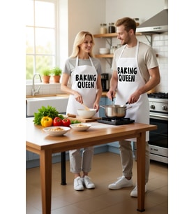 Kadın Unisex Mutfak Aşçı Önlüğü Baskılı Boyundan Bağlamalı Rahat Kesim Günlük Kullanım Modern Şık