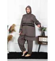 Akbeniz Büyük Beden Tesettür Mayo 7XL-8XL-9XL-10XL Füme 55010