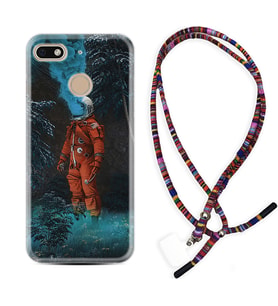 General Mobile GM8 Go GM9 GM20 Pro Plus Kılıf Boyun Asklı Rasta Silikon Astronot Smoke 1769