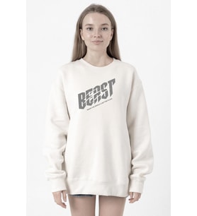 Mr Beast Make The World Beyaz Kadın 2ip Sweatshirt